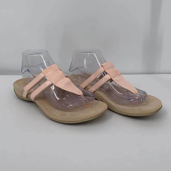 Vionic Elvia slide thong comfort sandal shoe flip flop adjustable strap pink 8.5 - Picture 2 of 8